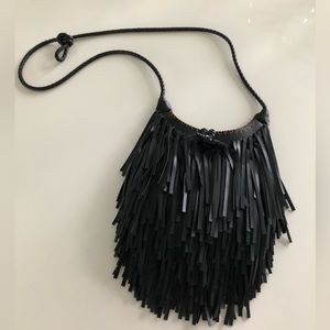 Black Faux Leather Crossbody